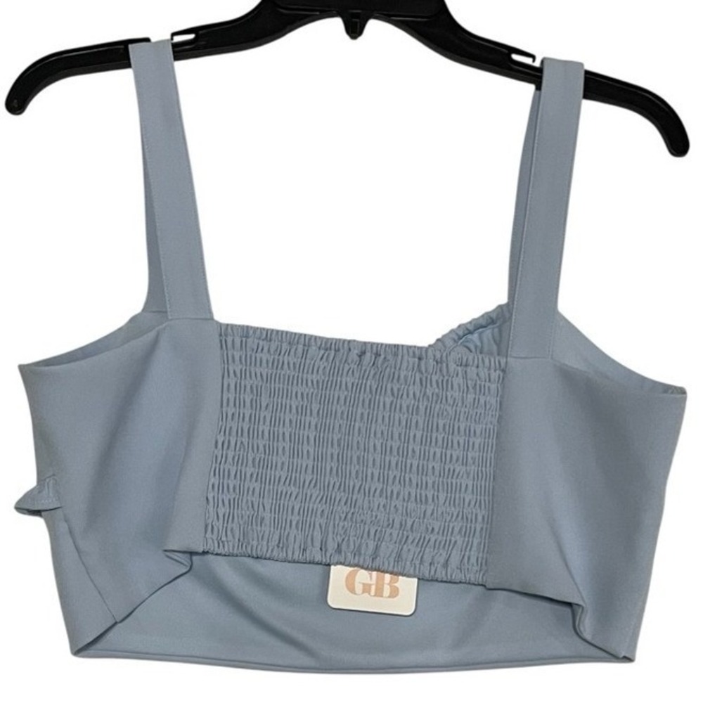 NWT GB Baby Dusty Blue Coquette Top Size‎ L Gianni Bini Y2K - Picture 3 of 10